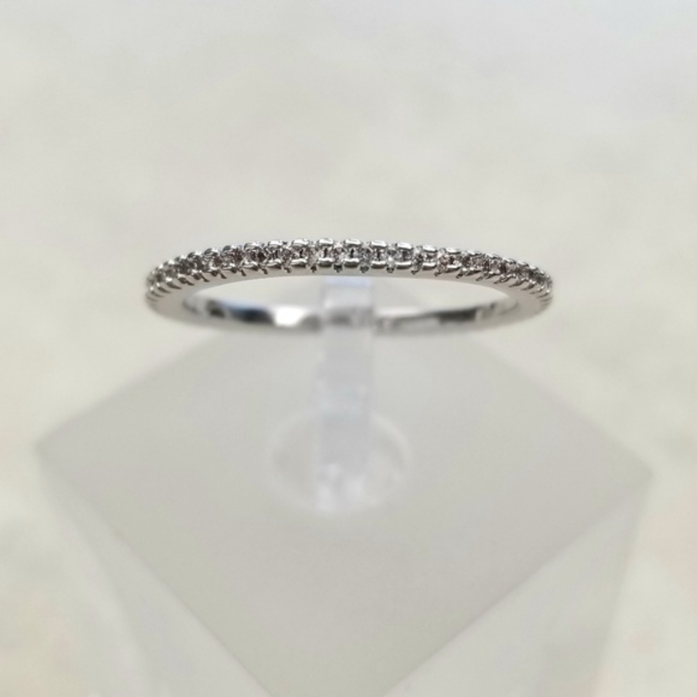 Sterling Eternity Pave Band